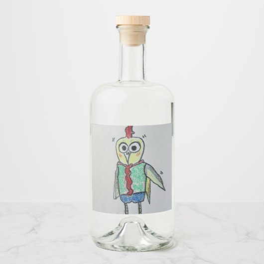 Set für die Kennzeichnung von Hühnernahrung und -g Alkoholflaschenetikett (Vorderseite)