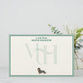 Set für die personalisierte Dackel Briefpapier (Stehend Vorderseite)