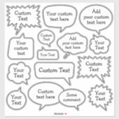 Set für die Sprechblase Aufkleber (Blatt)