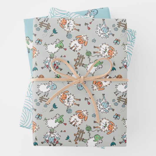 Set für Ditsy-Sheep-Wrapping Geschenkpapier Set (Beispiel)