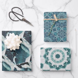 Set für Flachfolien von Ocean Themed Wrapping Pape Geschenkpapier Set