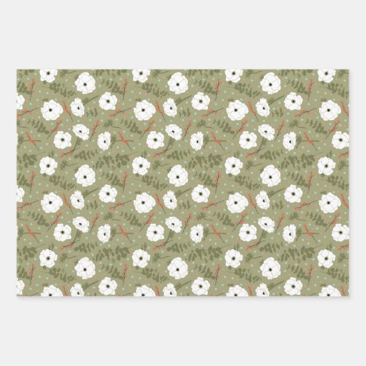 Set für Flachpapier für den Winter-Blumenwaschpapi Geschenkpapier Set (Vorderseite 2)