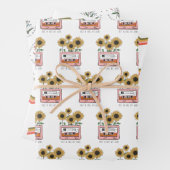 Set für Flachpapier, Retro-Blume Geschenkpapier Set (Beispiel)