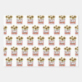 Set für Flachpapier, Retro-Blume Geschenkpapier Set (Vorderseite)