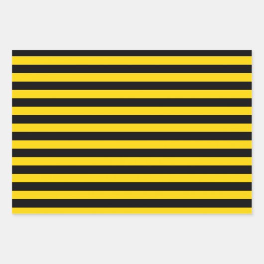 Set für gelbe/schwarze Muster Geschenkpapier Set (Vorderseite)