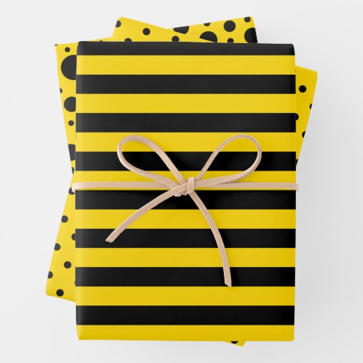 Set für gelbe/schwarze Muster Geschenkpapier Set (Beispiel)