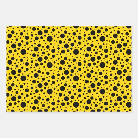 Set für gelbe/schwarze Muster Geschenkpapier Set (Vorderseite 3)