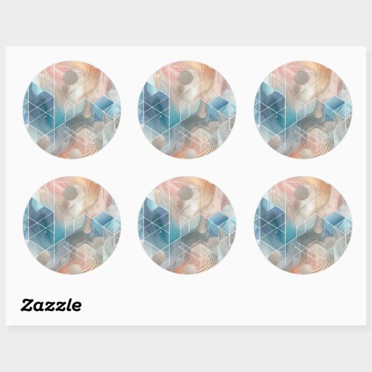 Set für geometrische Sticker - Abstraktes Design (Blatt)
