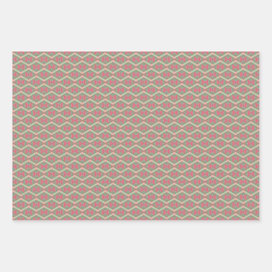 Set für geometrisches grünes Muster Geschenkpapier Set (Vorderseite 2)