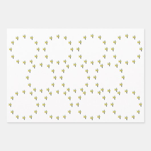 Set für Geschenke - Dickdarmblüten X 3 Geschenkpapier Set (Vorderseite 3)