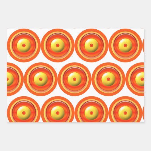 Set für Geschenke - Konzentrische Kreise in Muster Geschenkpapier Set (Vorderseite 2)