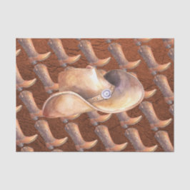 Set für Gewebepapier (2) Cowboy-Hut und -Stiefel Seidenpapier