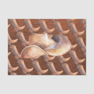 Set für Gewebepapier (2) Cowboy-Hut und -Stiefel Seidenpapier