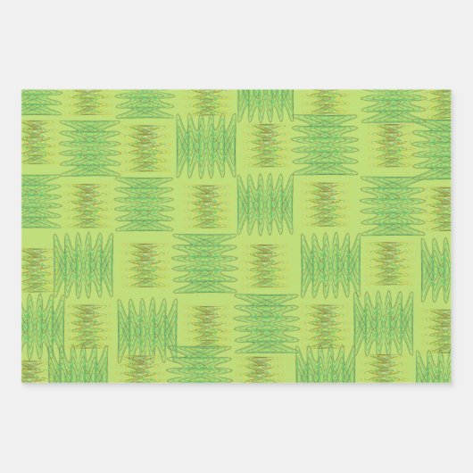 Set für grüne Überdeckungspapiere Geschenkpapier Set (Vorderseite)