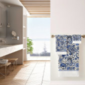 Set für Handtuch aus blau-weiß-paisley