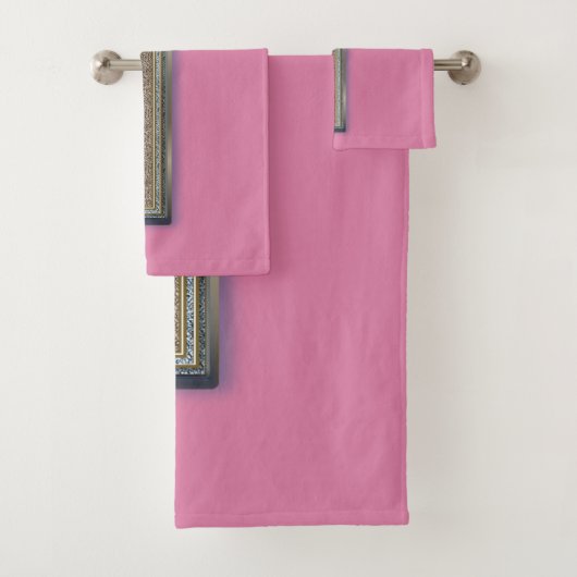 Set für Handtuch über dem Bett Rosa Hintergrund (Insitu)