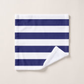 Set für Handtuchhandtücher der Marine und des Weiß (Waschlappen)