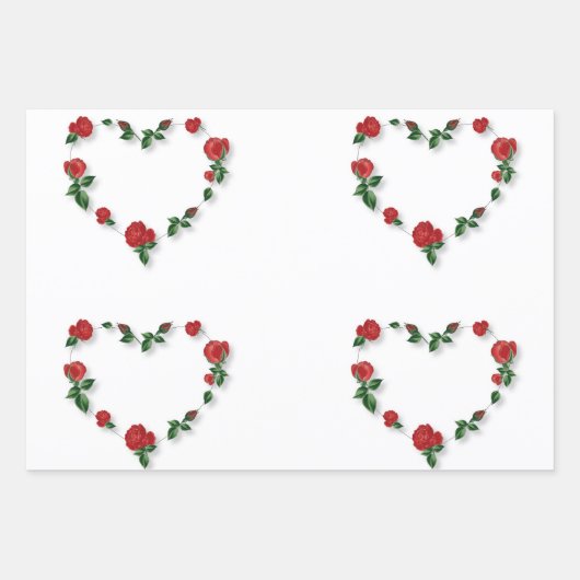 Set für Hearts Wrapping Paper Flat Sheet (Flachbla Geschenkpapier Set (Vorderseite 2)