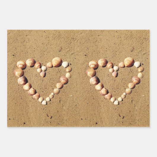 Set für Hearts Wrapping Paper Flat Sheet (Flachbla Geschenkpapier Set (Vorderseite 3)