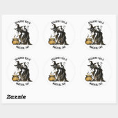 Set für Hexen- und Katzenaufkleber Runder Aufkleber (Blatt)