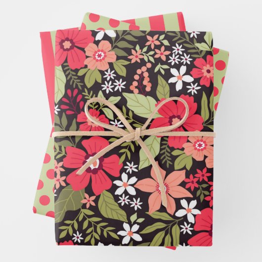 Set für hübsche Wildblumen Geschenkpapier Set (Beispiel)