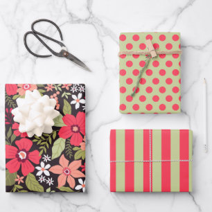 Set für hübsche Wildblumen Geschenkpapier Set