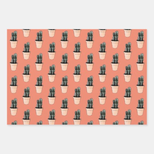 Set für Kaktus-Wrapping-Papier Geschenkpapier Set (Vorderseite 2)