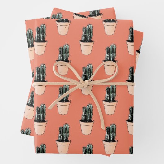 Set für Kaktus-Wrapping-Papier Geschenkpapier Set (Beispiel)