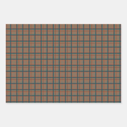 Set für Kariertes Wrackpapier für Herbst Geschenkpapier Set (Vorderseite)