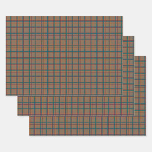 Set für Kariertes Wrackpapier für Herbst Geschenkpapier Set