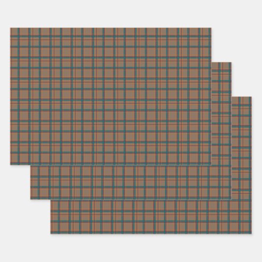 Set für Kariertes Wrackpapier für Herbst Geschenkpapier Set (Set)