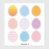 Set für kinderfarbiges Ostereier von 9 Aufkleber (Blatt)