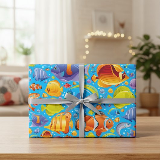 Set für lebendige Ozeanabenteuer Geschenkpapier Set