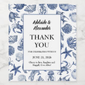 Set für Lebensmittel und Getränke an der blauen Kü Weinetikett (Einzelnes Label)