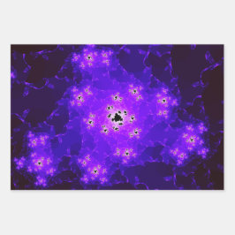 Set für Lila Fraktale-Wrapper Geschenkpapier Set