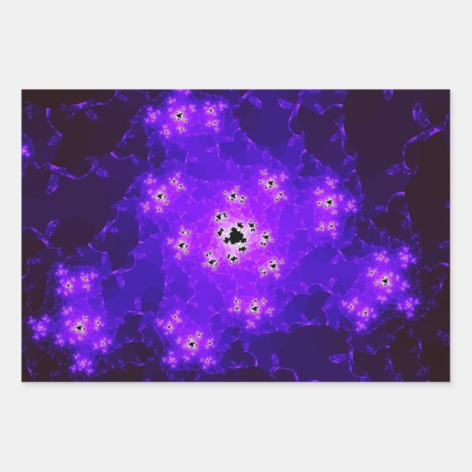 Set für Lila Fraktale-Wrapper Geschenkpapier Set (Vorderseite)