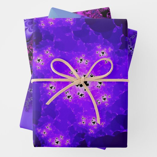 Set für Lila Fraktale-Wrapper Geschenkpapier Set (Beispiel)
