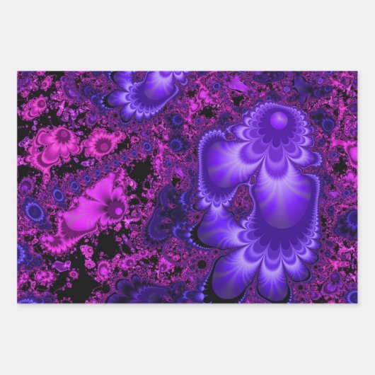 Set für Lila Fraktale-Wrapper Geschenkpapier Set (Vorderseite 3)