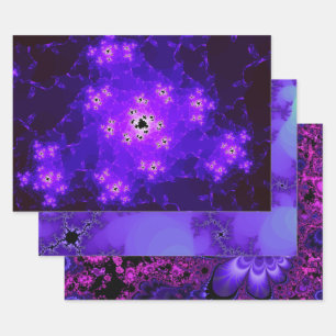 Set für Lila Fraktale-Wrapper Geschenkpapier Set