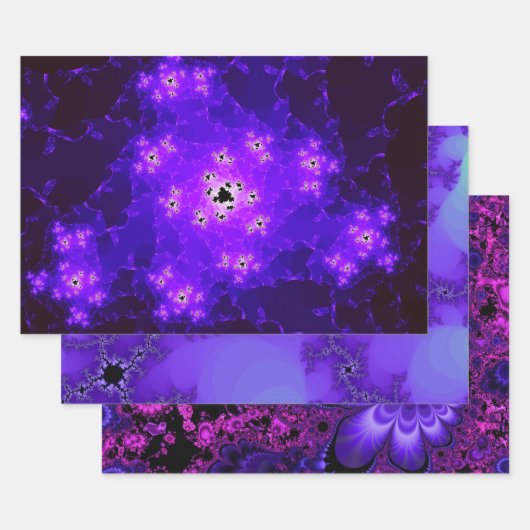 Set für Lila Fraktale-Wrapper Geschenkpapier Set (Set)