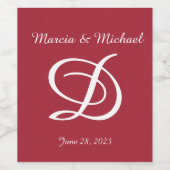 Set für mit Monogramm Weinetikett (Einzelnes Label)