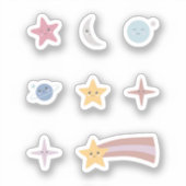 Set für niedliche Sterne und Planets Stickers Aufkleber (Vorderseite)