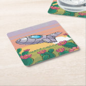 Set für Pixel-Spaceship-Cactus-Untersetzer Rechteckiger Pappuntersetzer (angewinkelt)