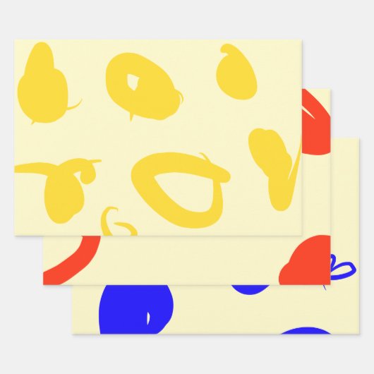 Set für Primärfarben Wrapping Papier-Flachblätter Geschenkpapier Set (Set)