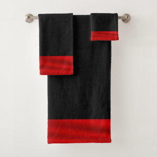 Set für Rot- und Schwarzbadehandtücher
