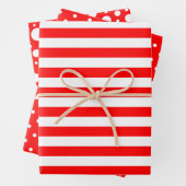 Set für rote Muster in Papierblättern Geschenkpapier Set (Beispiel)