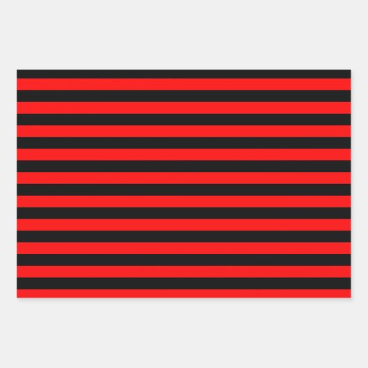 Set für rote/schwarze Muster Geschenkpapier Set (Vorderseite)