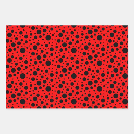 Set für rote/schwarze Muster Geschenkpapier Set (Vorderseite 3)