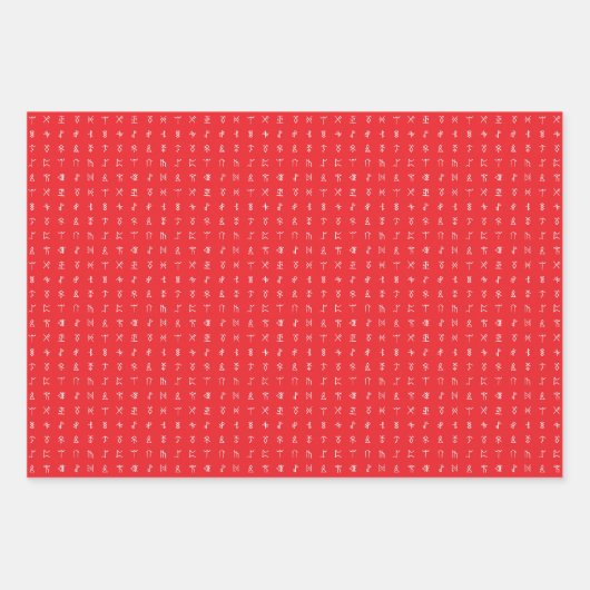 Set für Runen-Symbol Weiß, Schwarzweiß und Rot Geschenkpapier Set (Vorderseite 3)