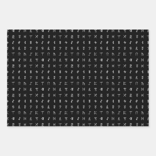 Set für Runen-Symbol Weiß, Schwarzweiß und Rot Geschenkpapier Set (Vorderseite 2)